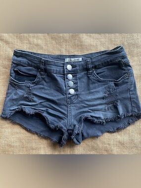 Billabong Distressed Denim Shorts Button Fly Size 26